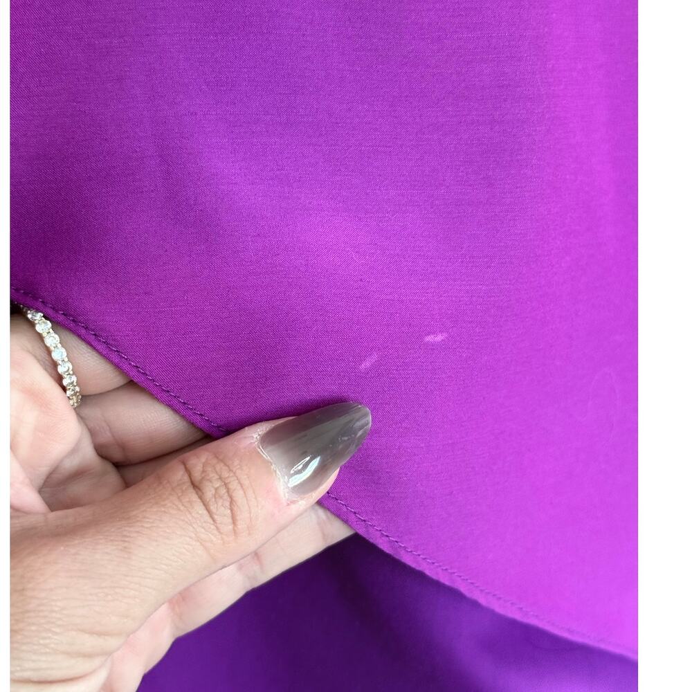 rare PATTY ANG Atelier bright orchid purple silky sleeveless hi lo midi dress - Picture 8 of 8